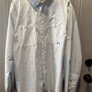 Under Armour Men's Blue and White Plaid Shirt